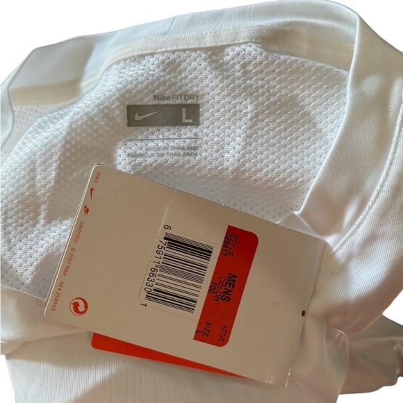 Nike Y2K Fit Dry Shirt Men size Large L White Mesh Back Deadstock NEW - Picture 9 of 10
